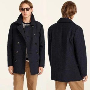 J. Crew Bayswater Men's Navy Blue Naval Wool Preppy Dock Peacoat
